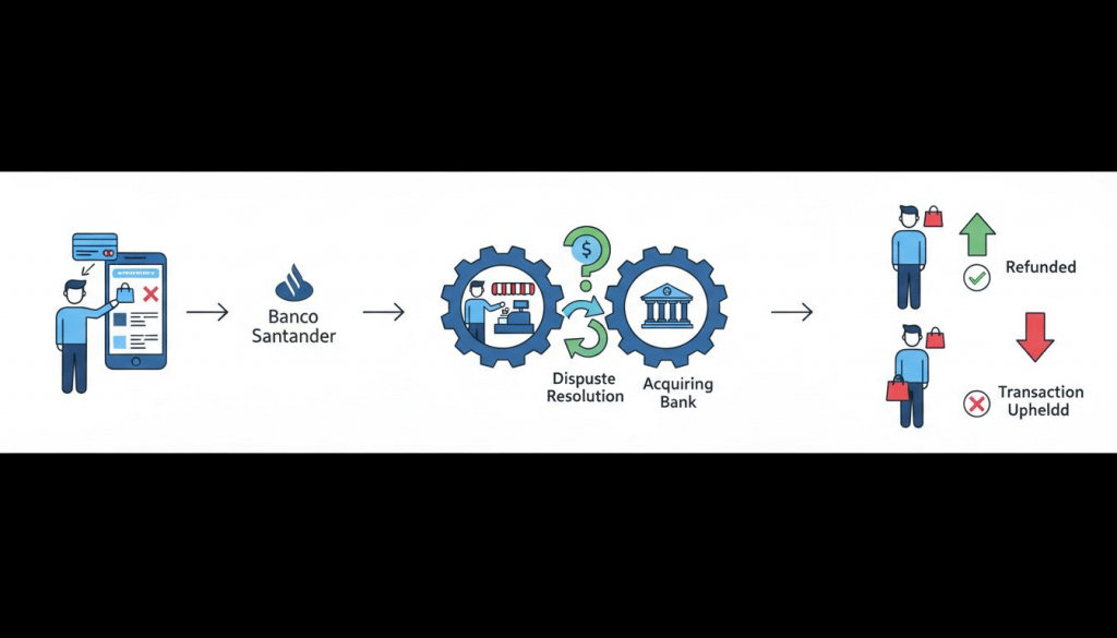 Процесс возврата средств через чарджбек в Banco Santander