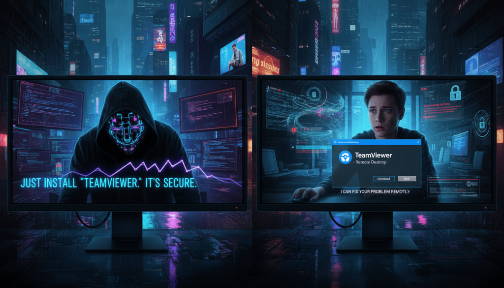 Мошенники просят установить TeamViewer для удаленного доступа
